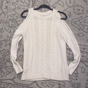 Loft Medium cream cold shoulder sweater